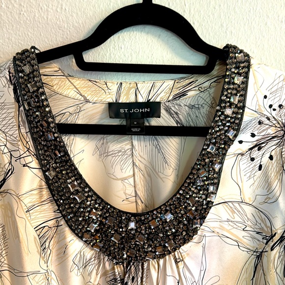 St. John couture silk blouse medium - Picture 2 of 6